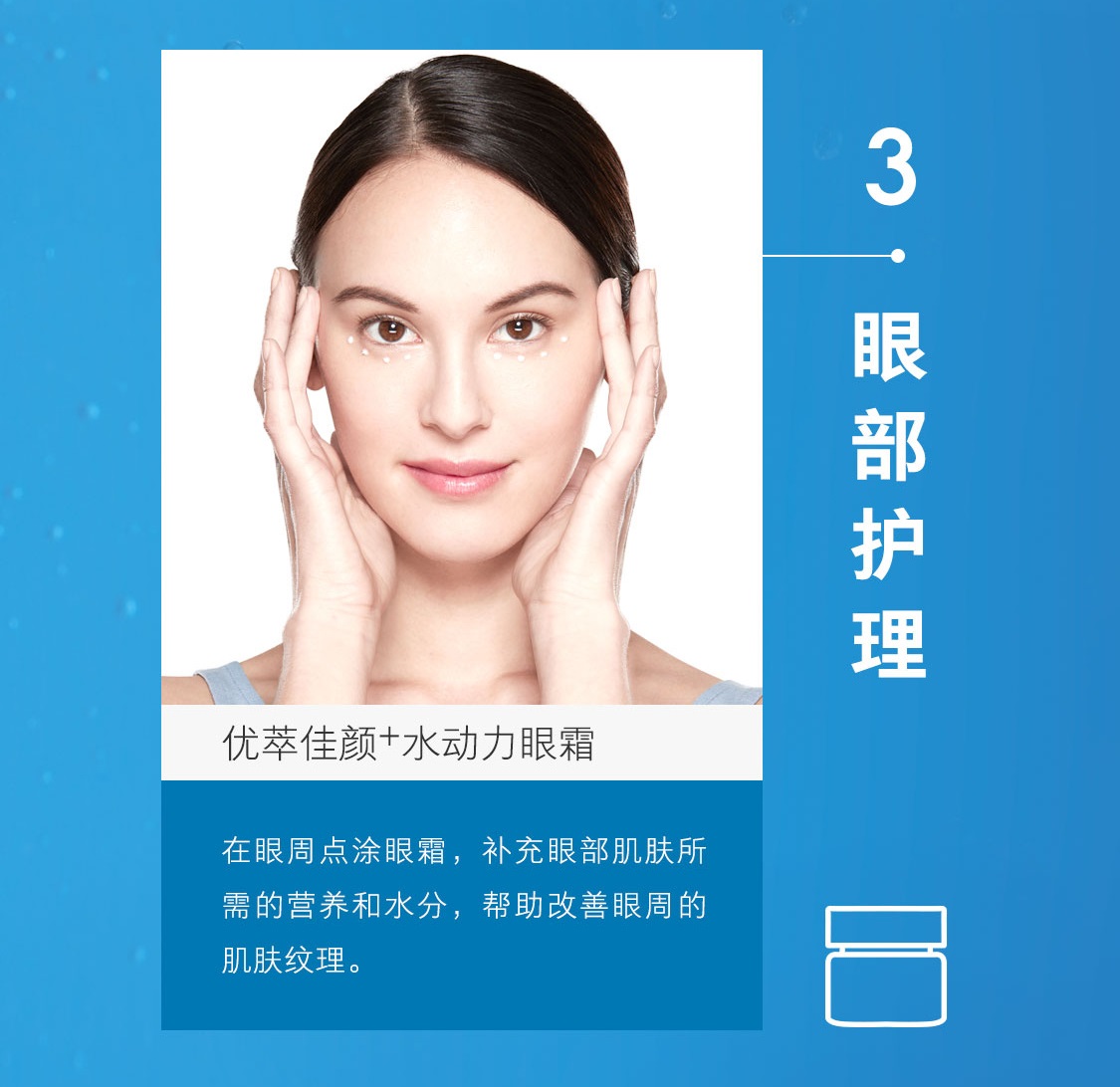 優萃佳顏+水動力滋潤套裝使用步驟